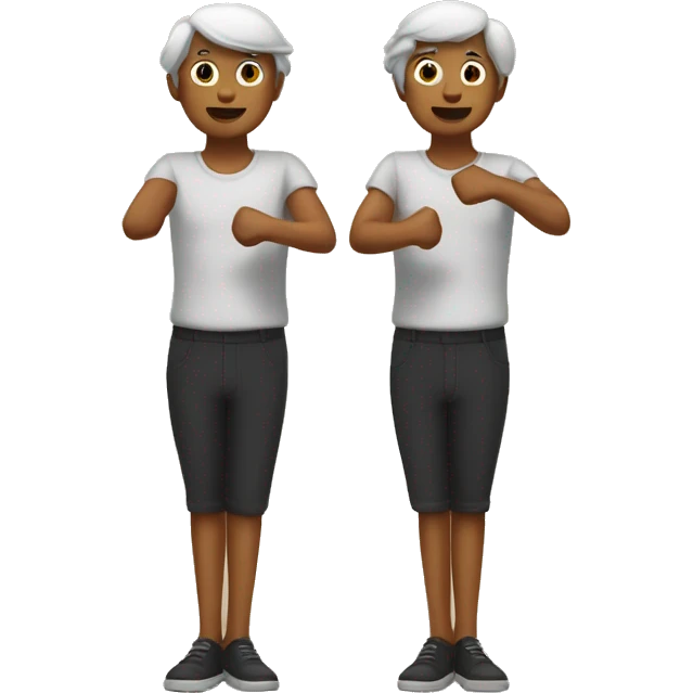 An emoji where both the legs are clapped together opposite each other  emoji