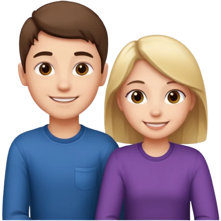 یک پسر و دختر که کنار هم نشسته اند emoji