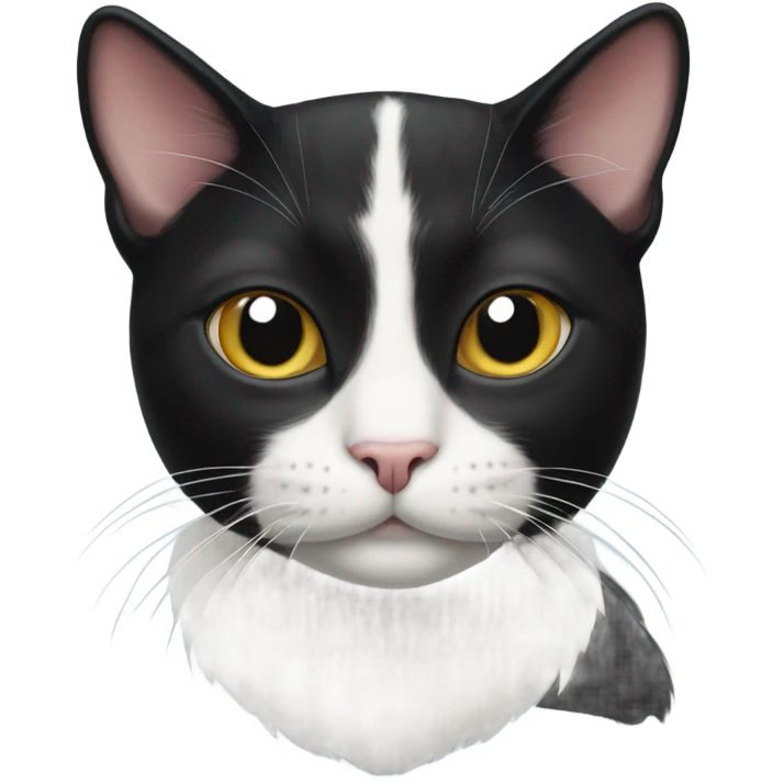 Tuxedo cat with spot on face emoji