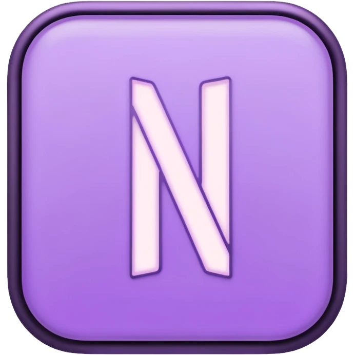 Netflix aesthetic "N" logo in pastel purple with illuminated outline emoji