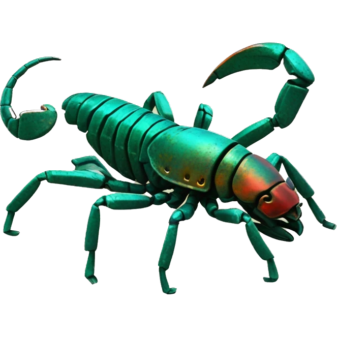 Black red gold green cyan rusty grunge effect scratched patina scorpion with stinger large stinger tail scorpion tail scorpion sting  emoji