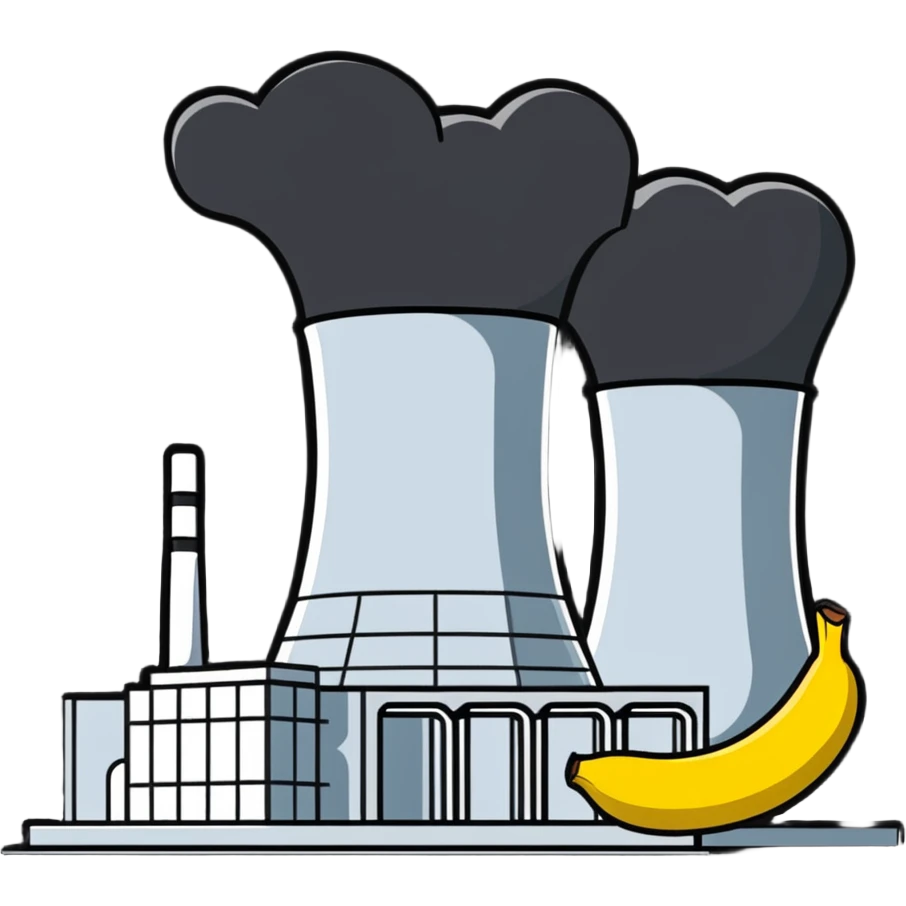 nuclear power plant with a banana emoji