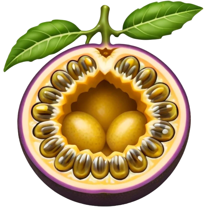Un fruit de la passion ouvert emoji