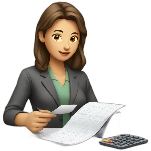 fisrt woman with calculators and second woman filling paperworks emoji