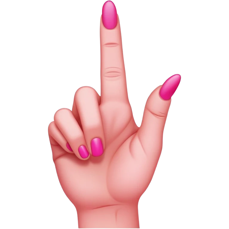 Hot pink middle finger  emoji