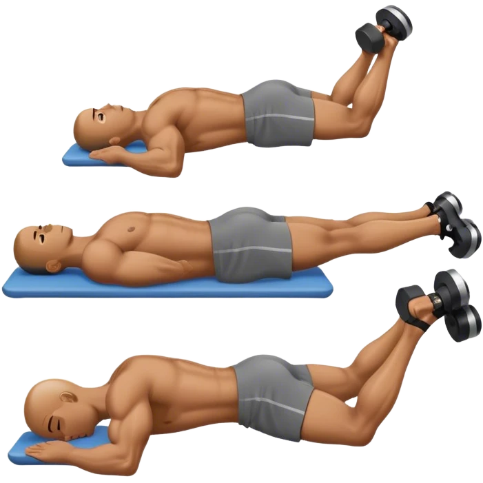lying down man weighted glute bridges emoji