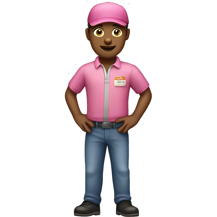 Pizza delivery man wearing pink pants  emoji