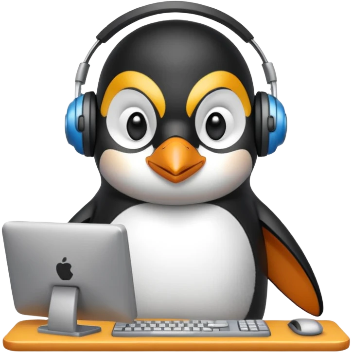 penguin is doing a hack emoji