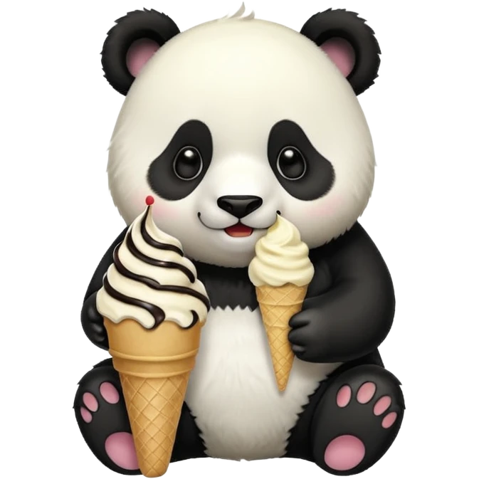 Panda eating ice cream emoji