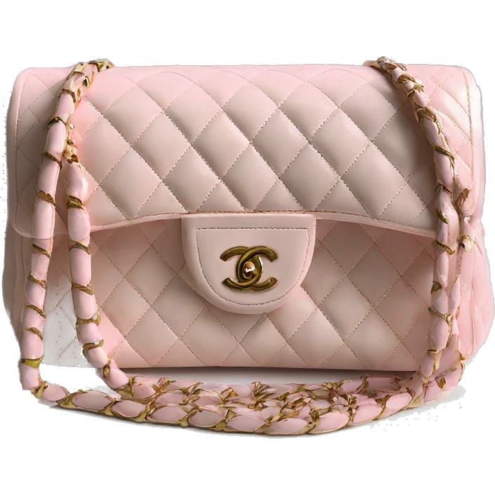 light pink classic Chanel purse ￼ emoji