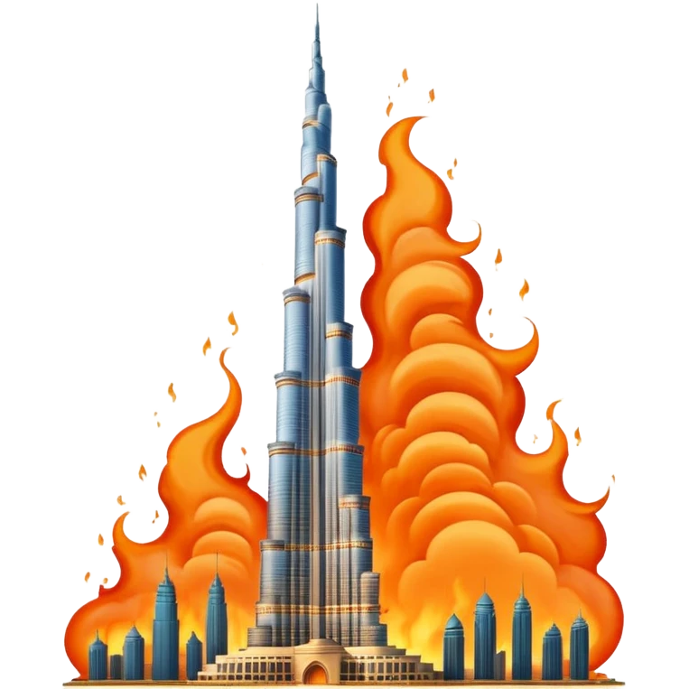 Burj Khalifa on fire emoji