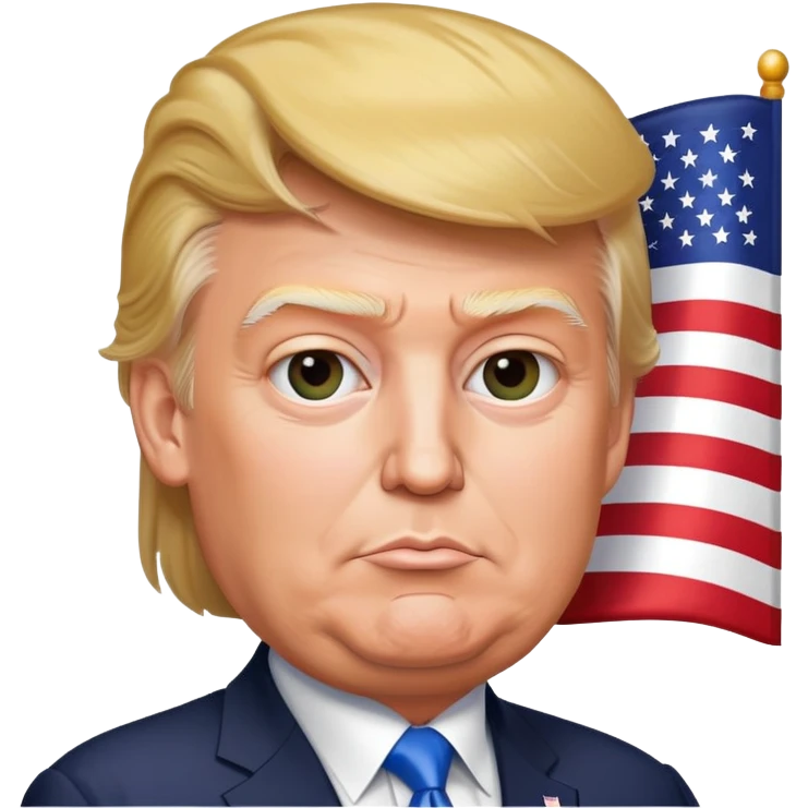 Donald Trump with USA flag emoji
