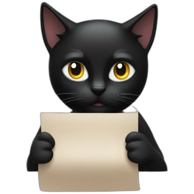 Pleading face black cat emoji