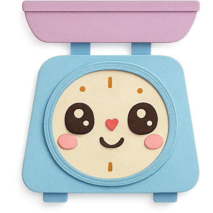 cute coffee scale with big sparkling eyes, soft pastel colors, full body, hand-drawn paper craft style emoji