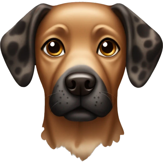 black and brown speckled dog emoji