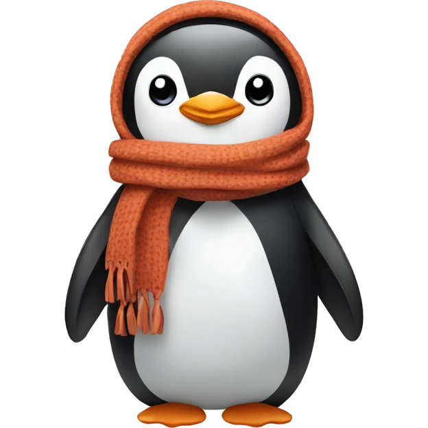 penguin with a scarf emoji
