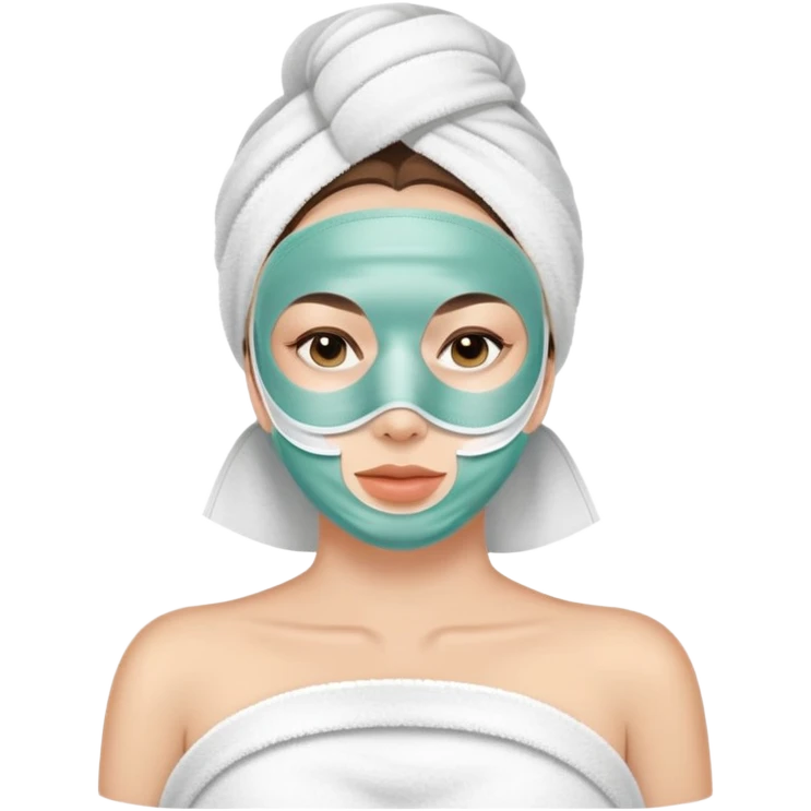 Lady with face mask spa beauty full face relaxing emoji