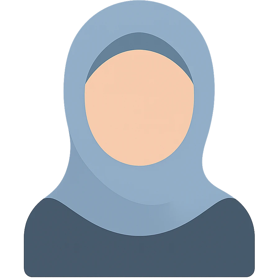 a hijabi woman, elegant, flat color icon style emoji