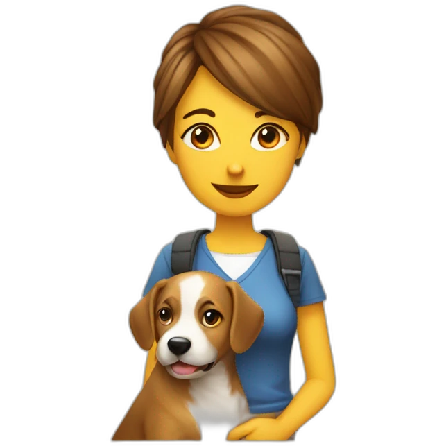 php women developer from france and love dog emoji