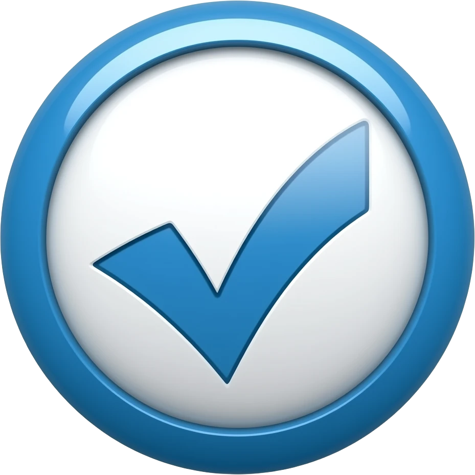 Verification tick in round blue circle emoji