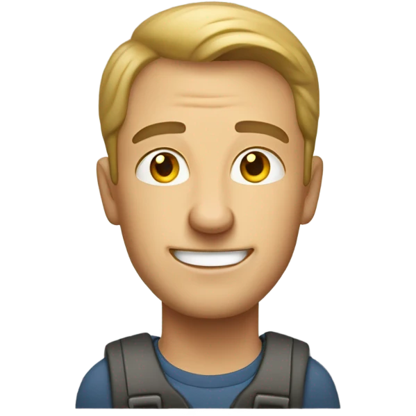 make the emoji in the same style as apple emojis. And the emoji should be a white man collecting emails and in the background it rains emails emoji