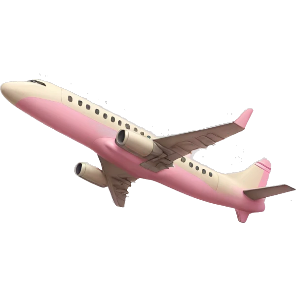 beige airplane pink emoji