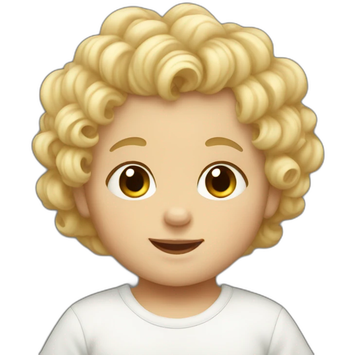 baby boy with curly and blonde hair  emoji