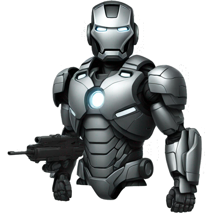 war machine full-body in ironman, front view emoji