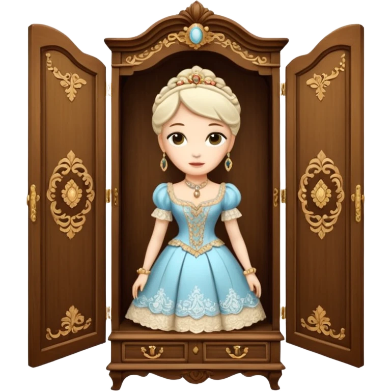 A character from the fairy tale Beauty and the Beast — the lady who was transformed into a wardrobe by magic. This character retains the wardrobe's original form while having a slight touch of anthropomorphism. emoji