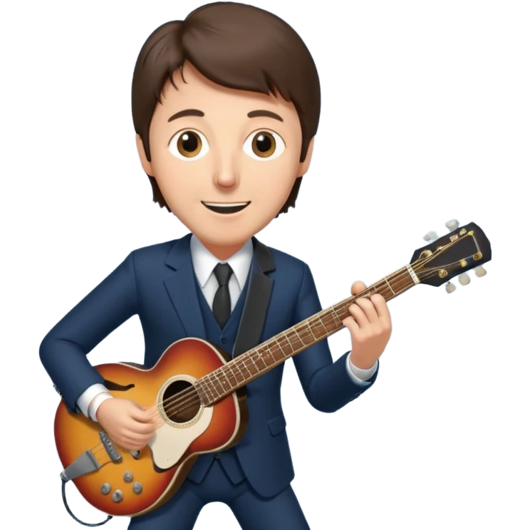 Paul McCartney playing guitar suit emoji