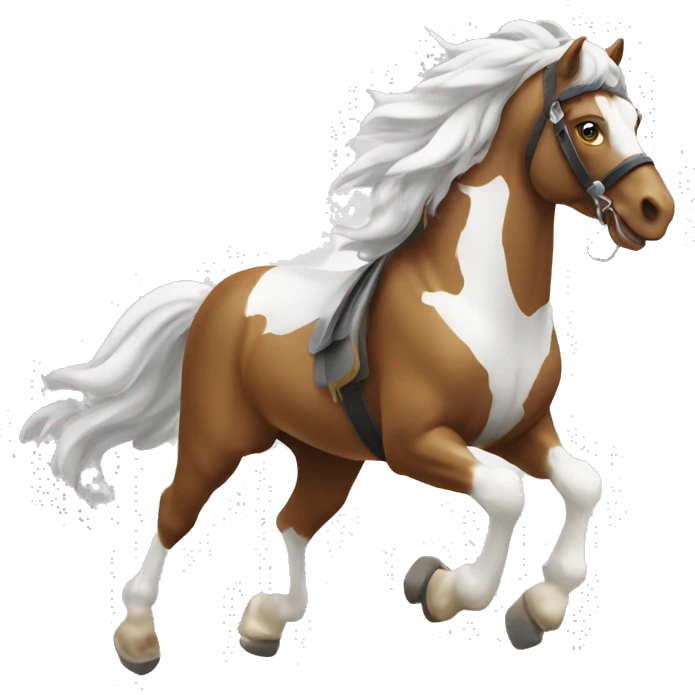 Un cheval blanc qui saute emoji