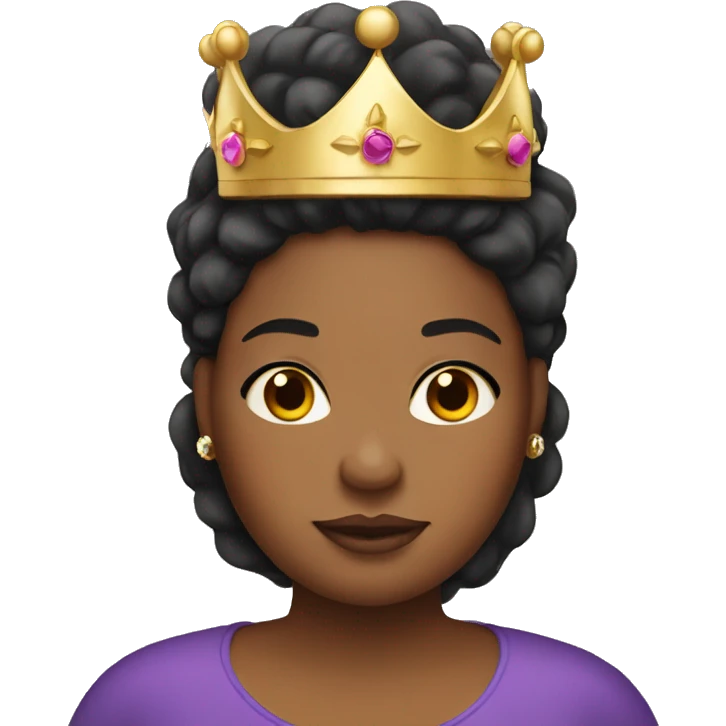 Obese light skin black woman with crown emoji