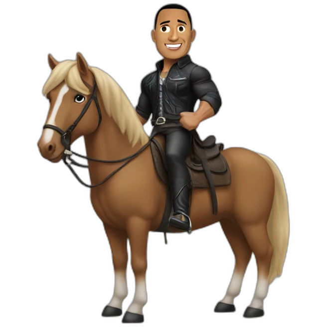 The rock sur un cheval emoji