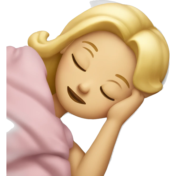 Blond girl sleeping in bed  emoji