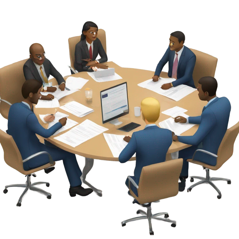 business meeting sitting at a table emoji