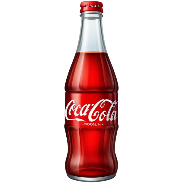 classic curved Coca-Cola style glass bottle with red liquid inside emoji