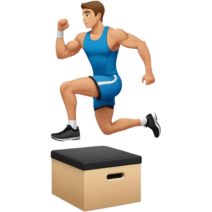 man jump onto plyo-box side-view emoji
