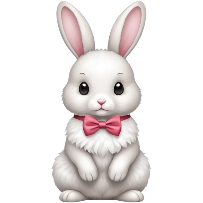 cute rabbit with bow tie, bunny with decorative ribbon emoji