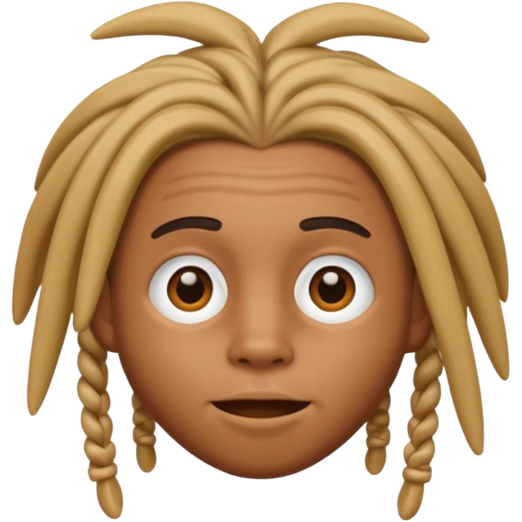 Caramel skin  Animoji young male with straight dreads  emoji