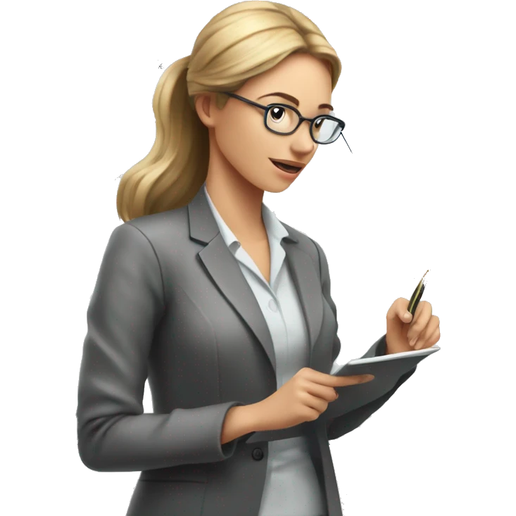 Woman writing on whiteboard with science diagrams on it emoji