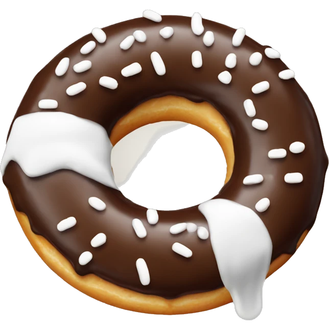Donut with chocolate glazing and white sprinkles  emoji