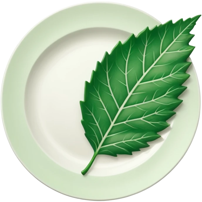 Plate and a leaf by its side emoji