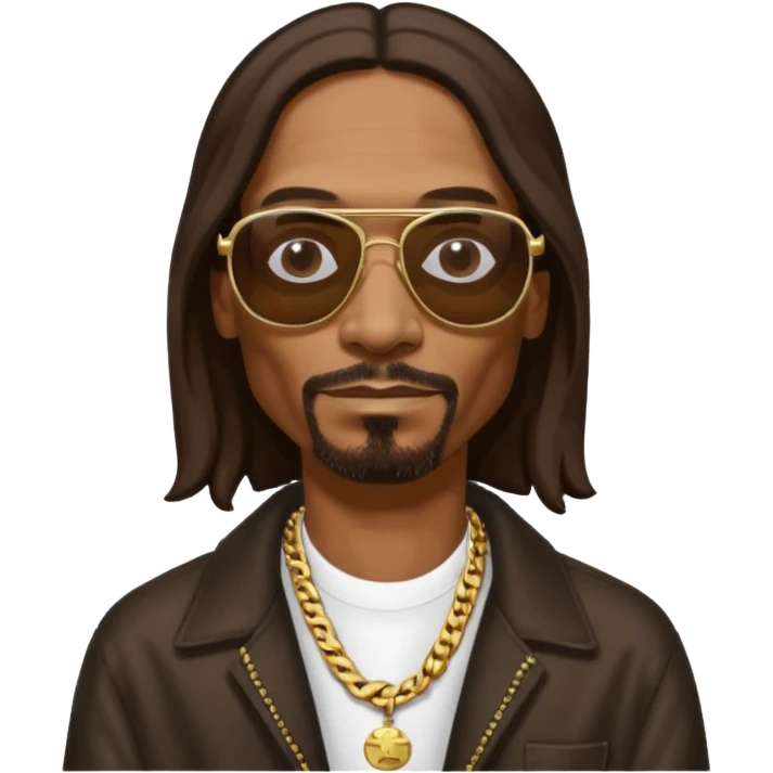 Snoop Dogg with long dark brown hair emoji