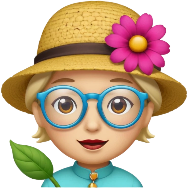 a flower with a personality and accessories emoji