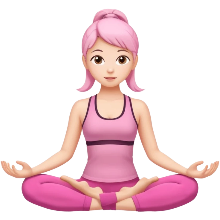 girl doing yoga in pink workout set emoji