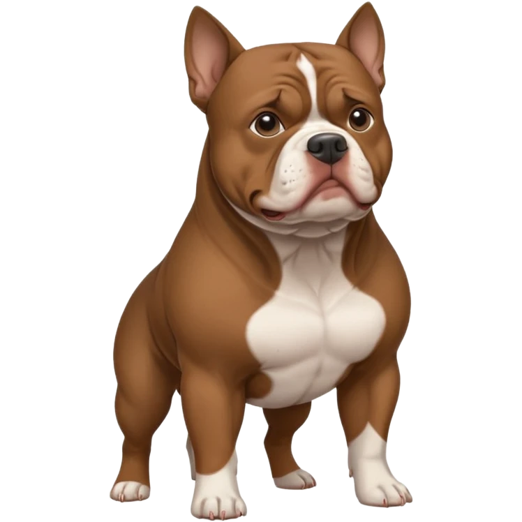 Dark brown american pocket bully emoji