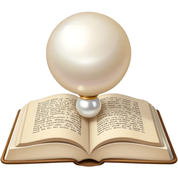 White Perl in a open book emoji