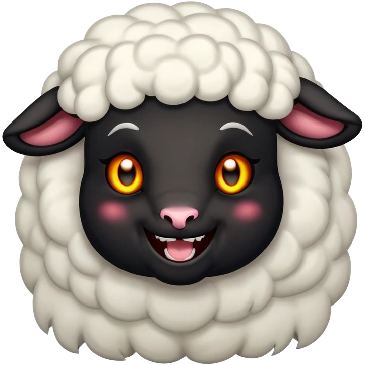 demonic lamb laughing with glowing eyes emoji