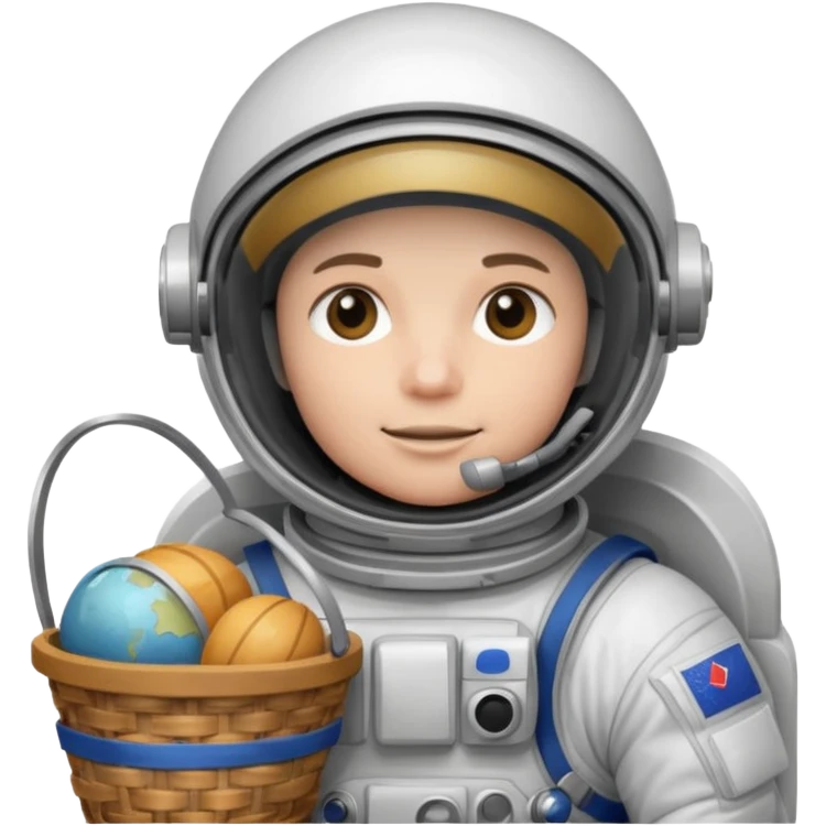 astronauta con casco cerrado, con canasta vacía emoji