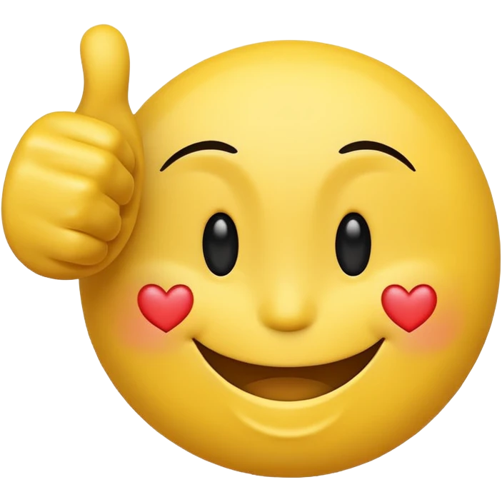 Smiley face with heart eyes and thumbs up emoji